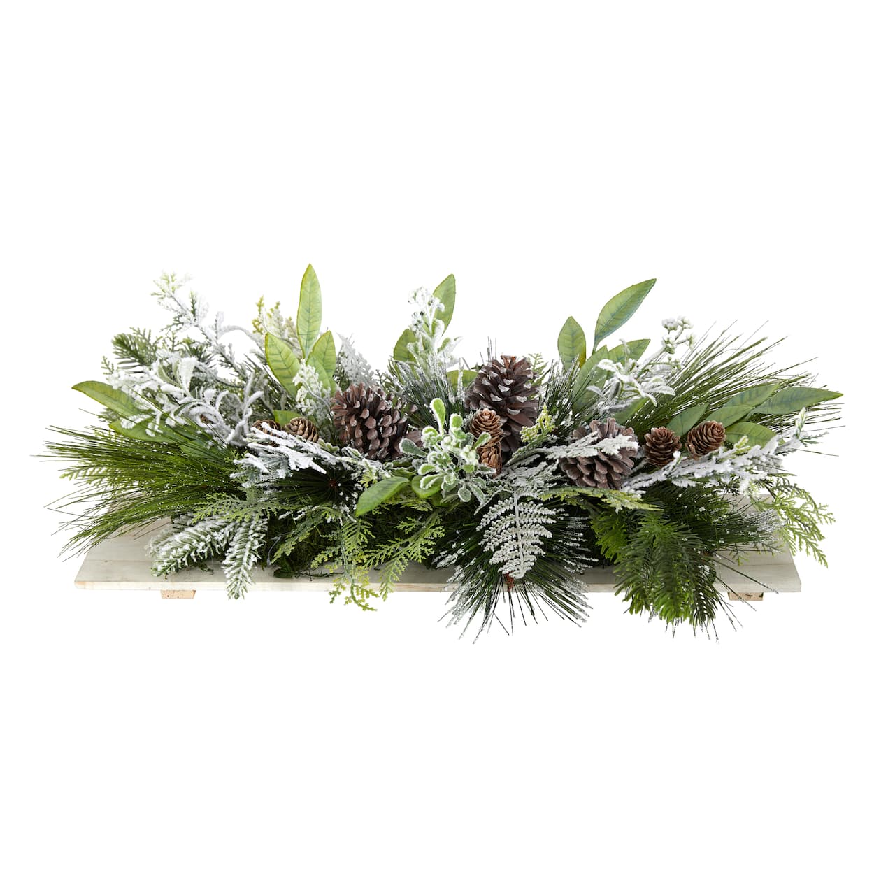 26" Flocked Winter Christmas Arrangement on Board